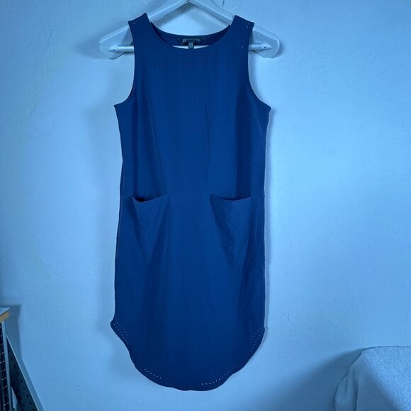 Title Nine Womens Blue Sleeveless Tank Dress XS Pockets Casual Summer Active - Picture 1 of 7